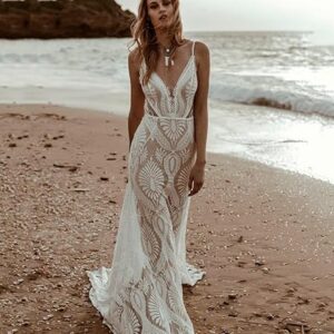 Sommerglanz Bohemian  Braut Weiß